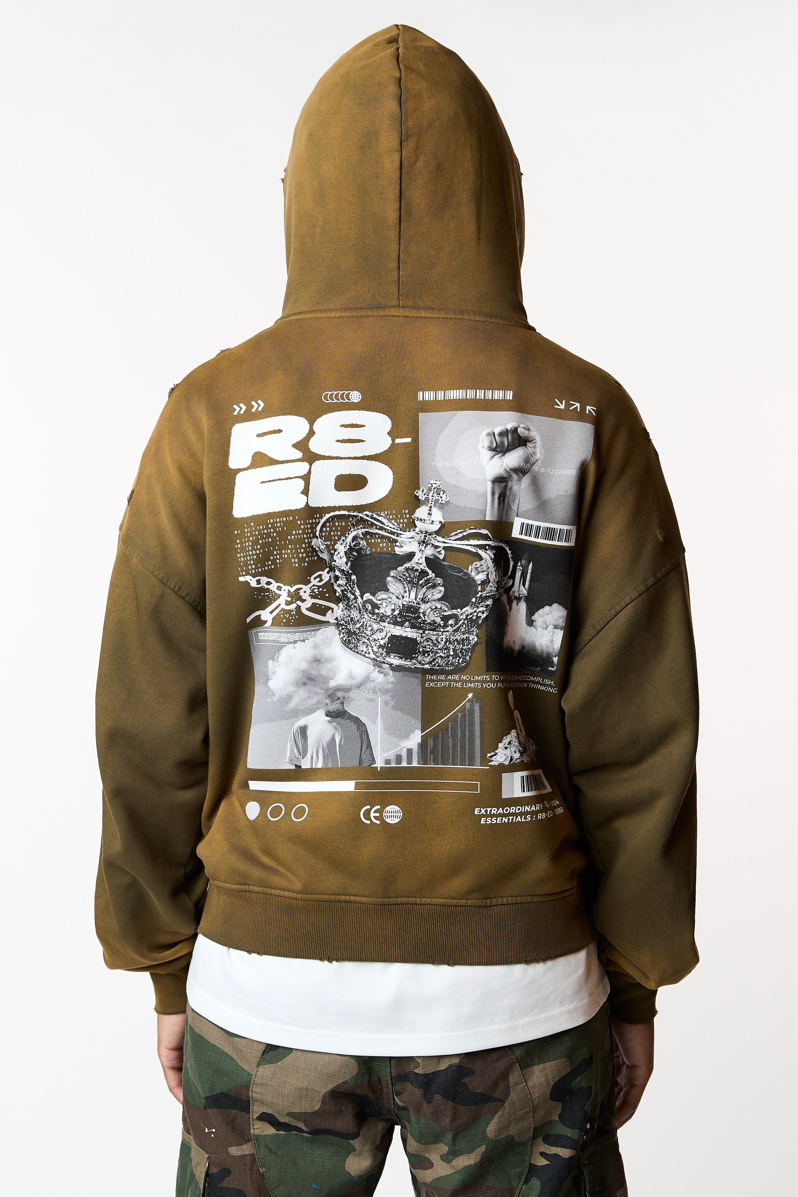 Distressed Royalty Oversized Hoodie